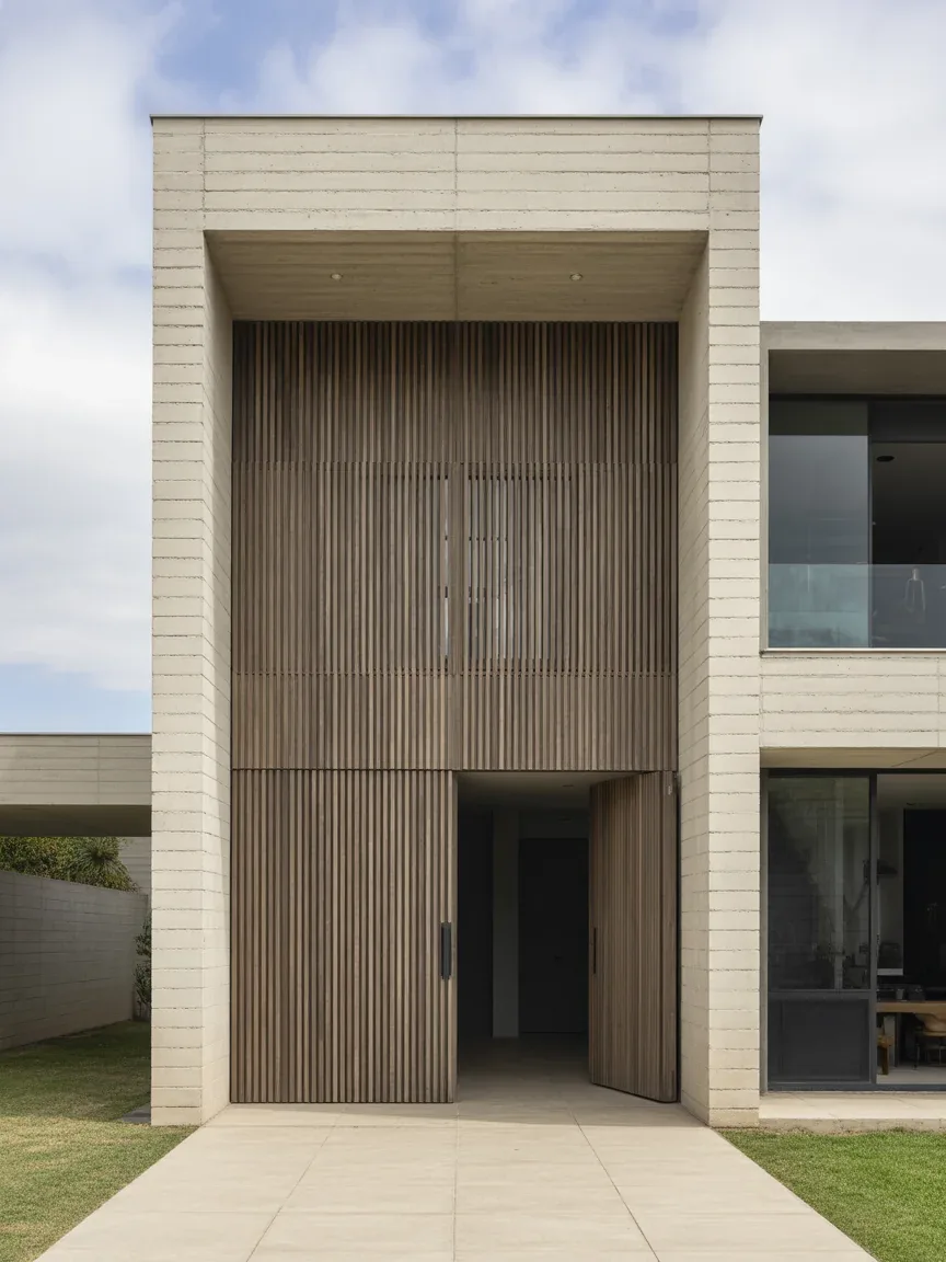 24. Oversized Double Doors With Vertical Slats 24. Oversized Double Doors With Vertical Slats