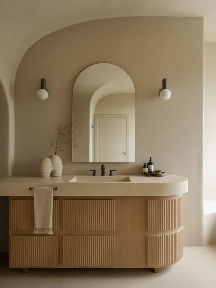 8. Pale Mushroom Organic Modern Bathroom 8. Pale Mushroom Organic Modern Bathroom
