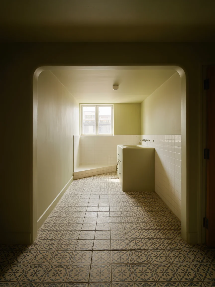 25. Patterned Floor, Neutral Walls Combo