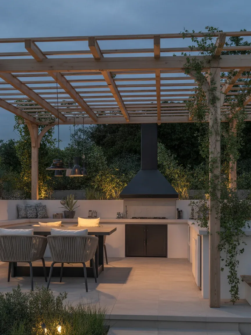 19. Pergola-Covered Cooking Lounge 19. Pergola-Covered Cooking Lounge