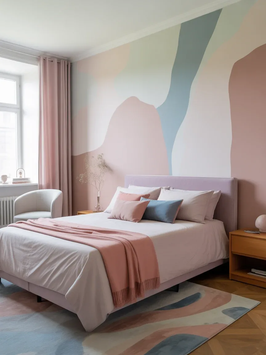 9. Playful Pastel Abstract Art Wall 9. Playful Pastel Abstract Art Wall