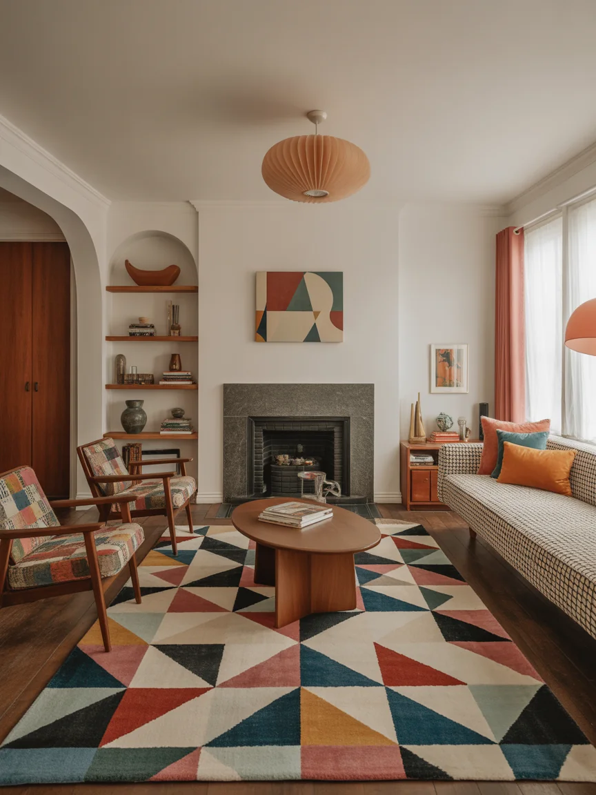 24. Playful Patterned Mid-Century