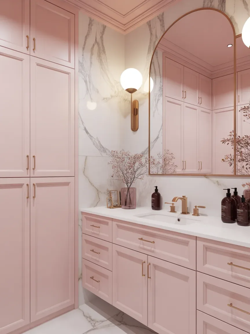 11. Powder Pink Soft Glam Bathroom 11. Powder Pink Soft Glam Bathroom