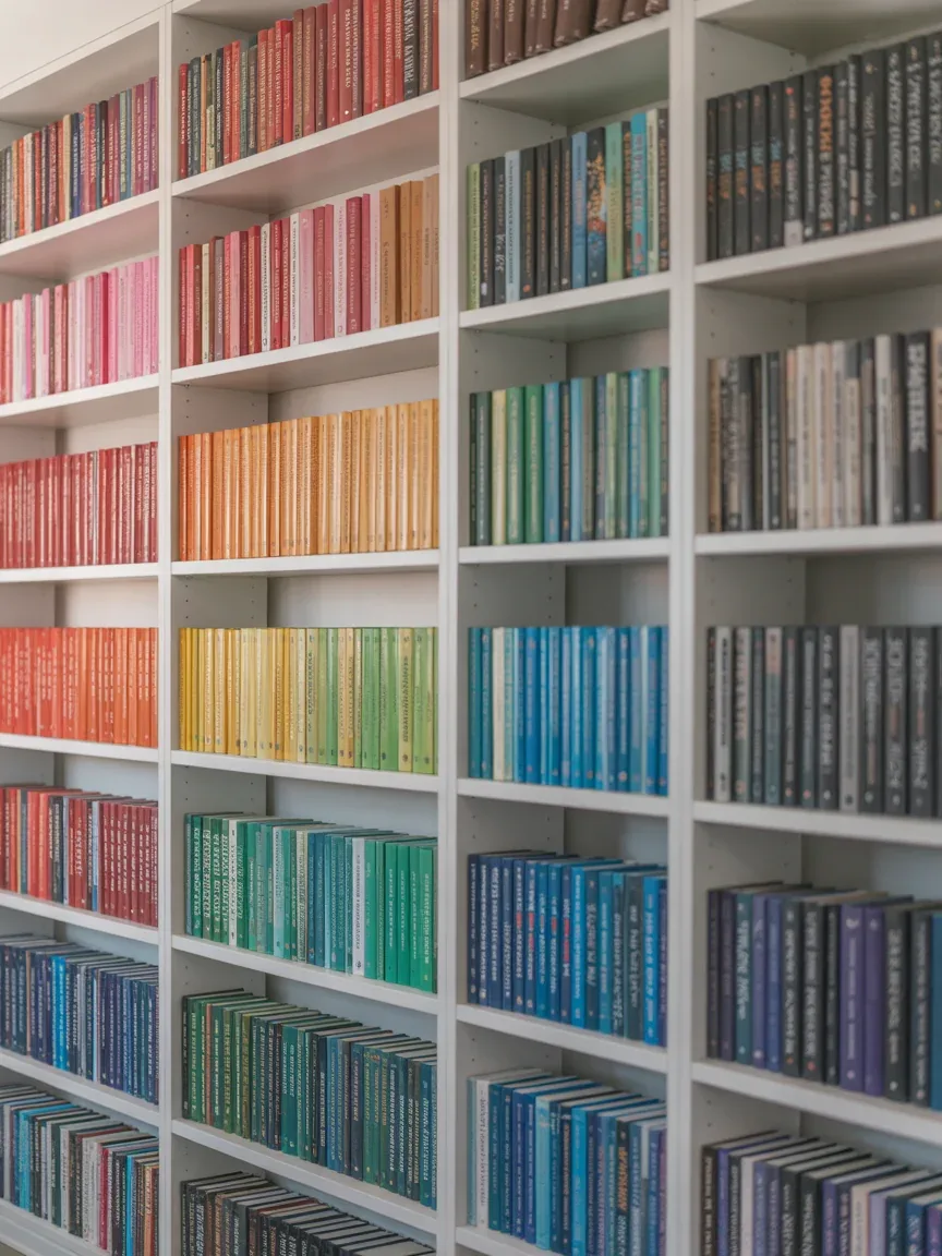 7. Rainbow Color-Coordinated Shelves 7. Rainbow Color-Coordinated Shelves