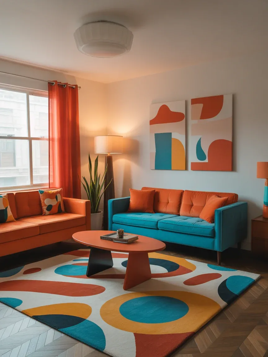 15. Retro Pop Mid-Century Living Room 15. Retro Pop Mid-Century Living Room