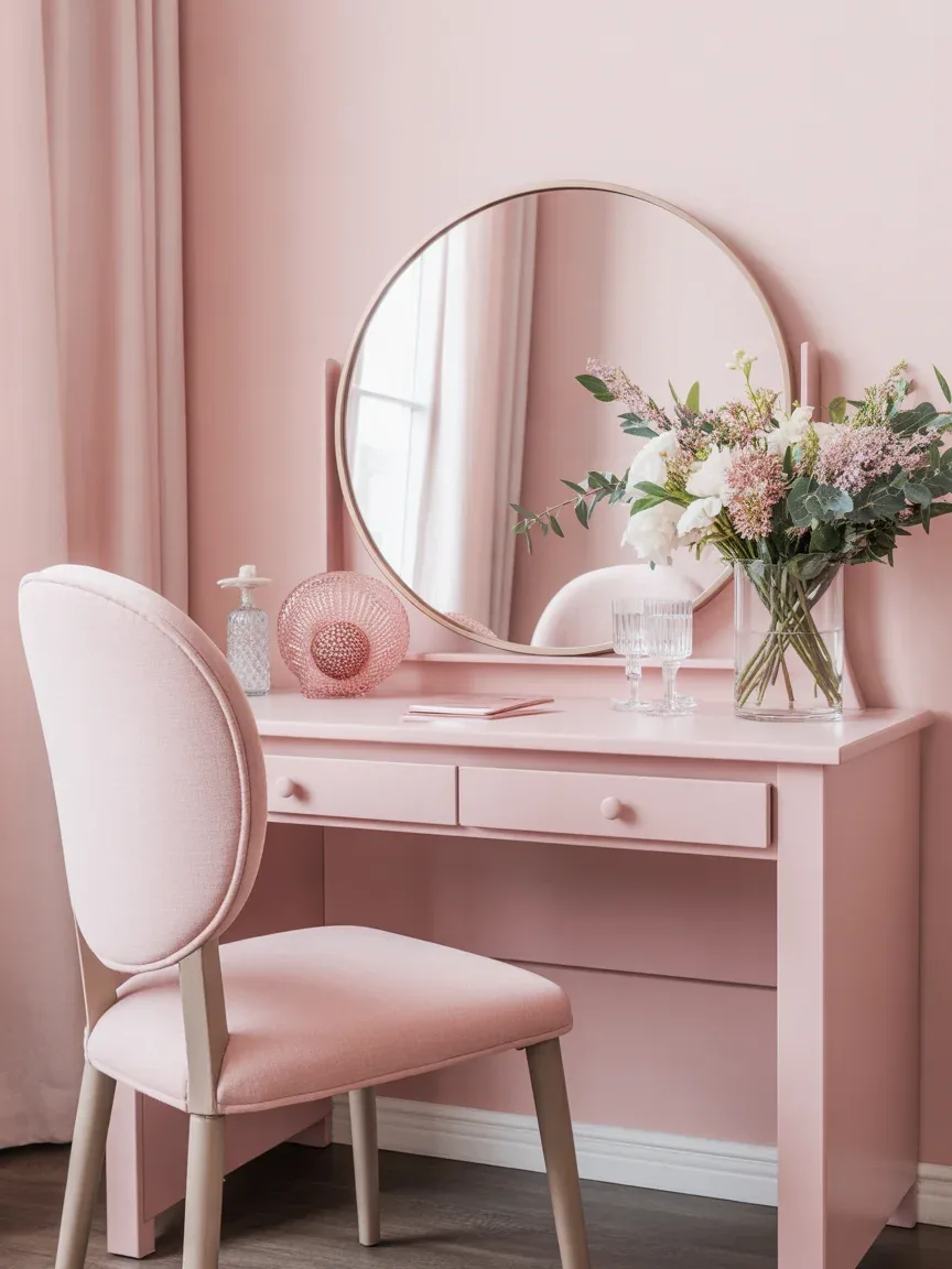 11. Romantic Blush Pink Vanity Setup 11. Romantic Blush Pink Vanity Setup