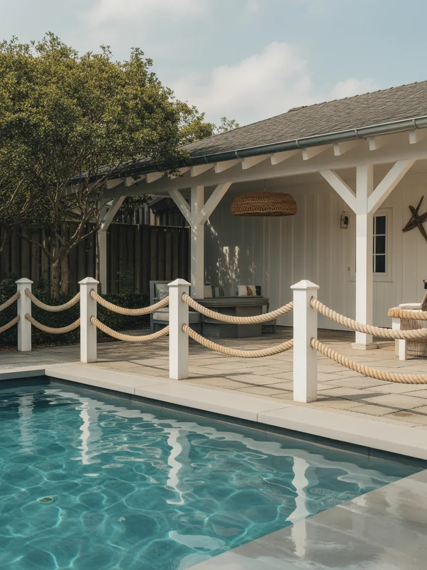 11. Rope and Post Barrier for Decorative Secondary Protection 11. Rope and Post Barrier for Decorative Secondary Protection