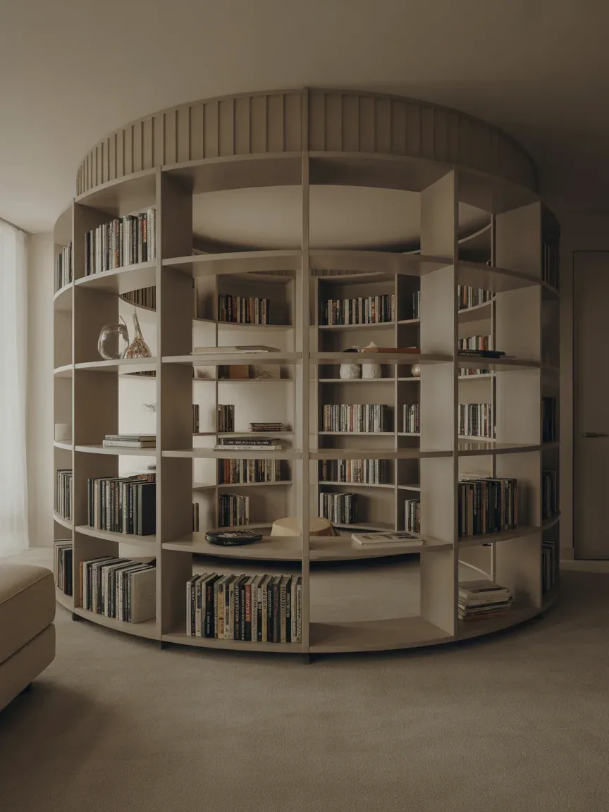 14. Rotating Circular Bookshelf Feature 14. Rotating Circular Bookshelf Feature