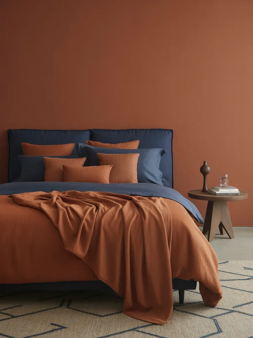 22. Rust Orange and Navy Bold Contrast 22. Rust Orange and Navy Bold Contrast