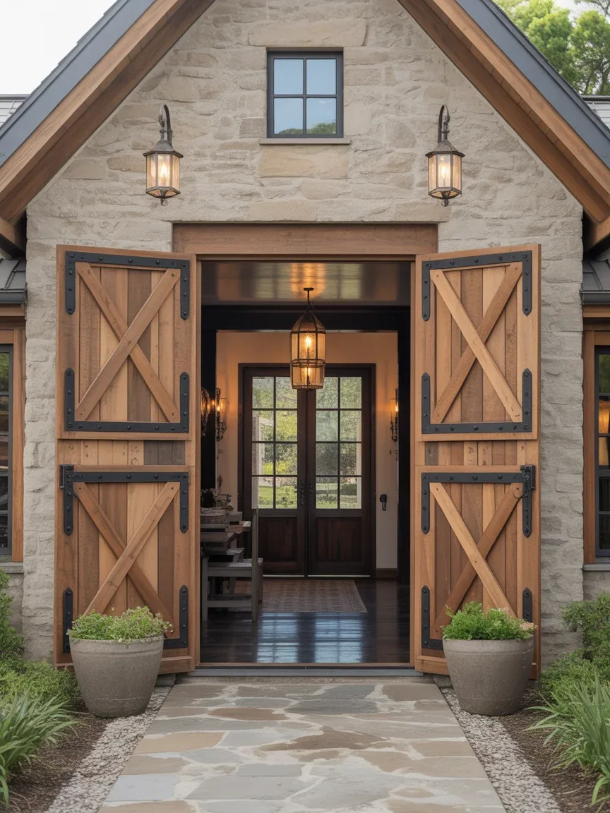 2. Rustic Farmhouse Double Barn Doors 2. Rustic Farmhouse Double Barn Doors