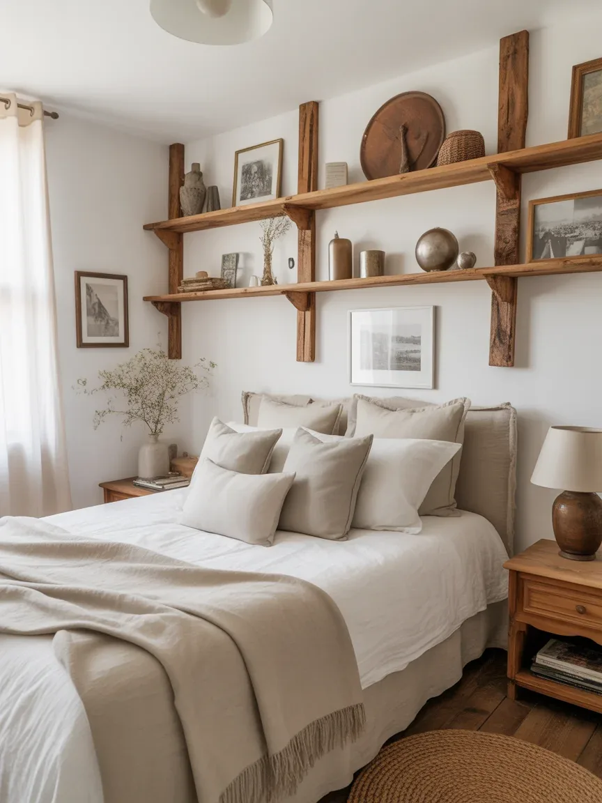 8. Rustic Farmhouse Shelf Wall 8. Rustic Farmhouse Shelf Wall