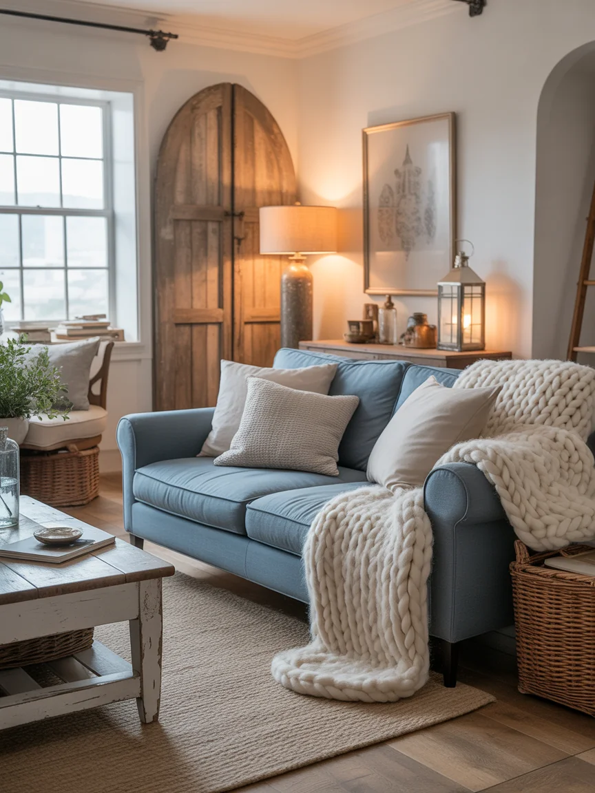 6. Rustic Farmhouse With Cozy Layers