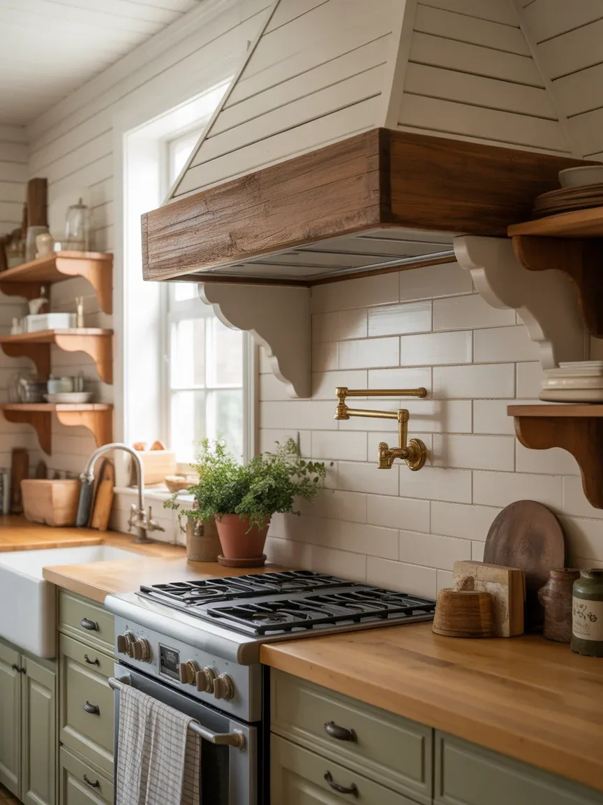 2. Rustic Farmhouse Wood Beam Hood 2. Rustic Farmhouse Wood Beam Hood
