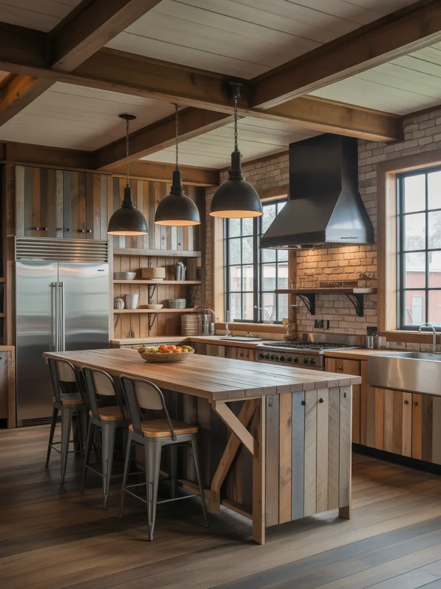 9. Rustic Industrial Country Kitchen 9. Rustic Industrial Country Kitchen