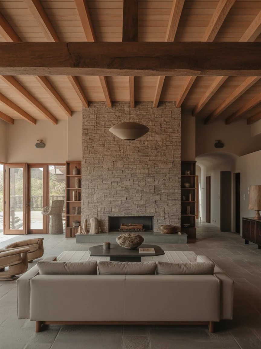 12. Rustic Modern With Heavy Wood Accents