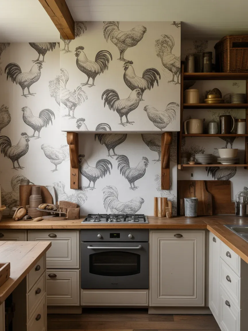 10. Rustic Rooster Print Country Kitchen 10. Rustic Rooster Print Country Kitchen