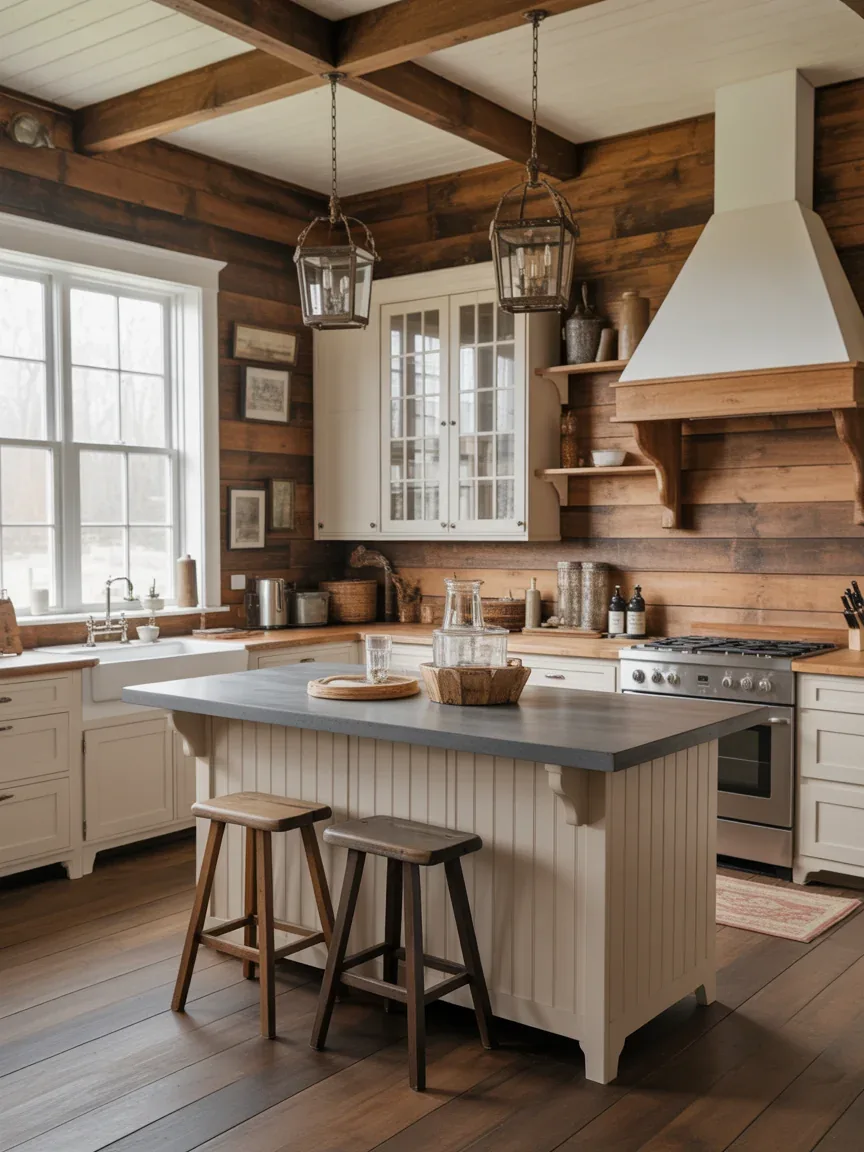 16. Rustic Wood Panel Wallpaper Kitchen 16. Rustic Wood Panel Wallpaper Kitchen