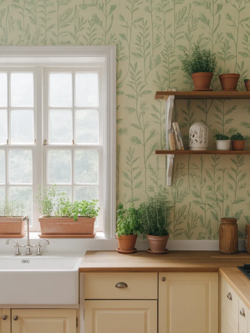 7. Sage Green Herb Garden Wallpaper Kitchen 7. Sage Green Herb Garden Wallpaper Kitchen