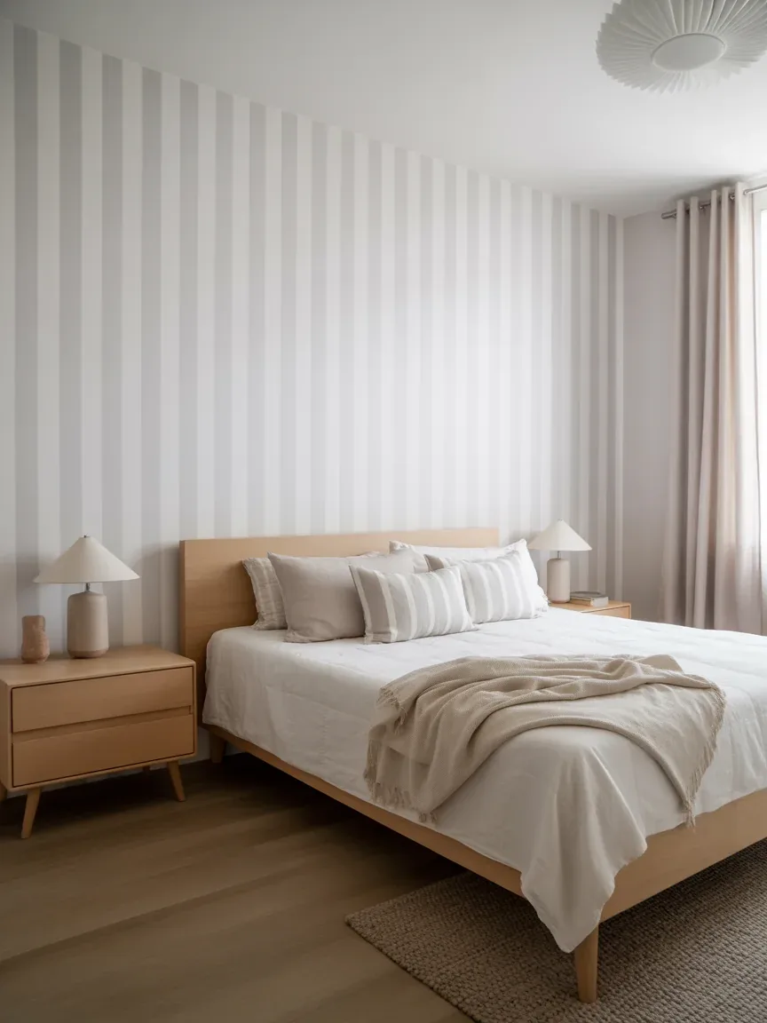 5. Scandinavian Calm With Soft Stripe Wallpaper 5. Scandinavian Calm With Soft Stripe Wallpaper