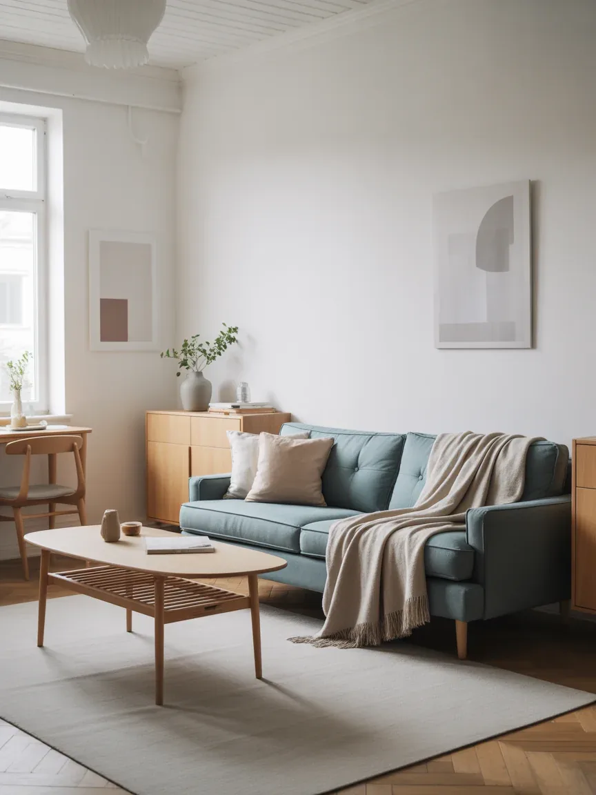 3. Scandinavian Simplicity With a Blue Pop 3. Scandinavian Simplicity With a Blue Pop