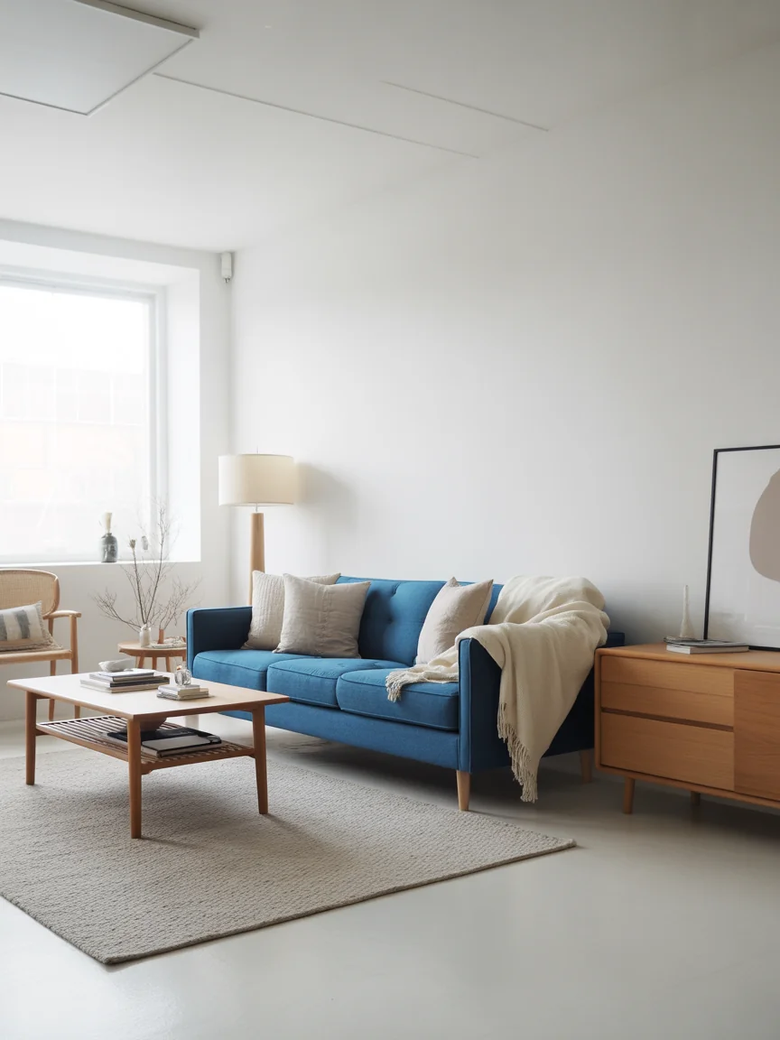 3. Scandinavian Simplicity With Pops Of Blue