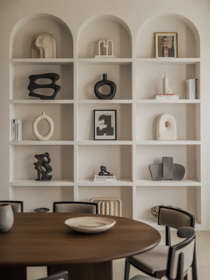 21. Sculptural Art Gallery Shelf Styling 21. Sculptural Art Gallery Shelf Styling