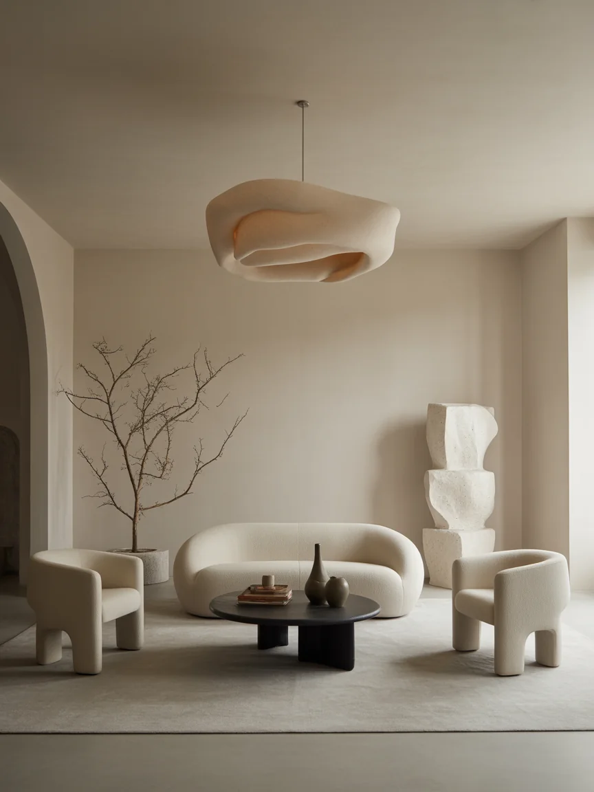 16. Sculptural Minimalist Formal Room