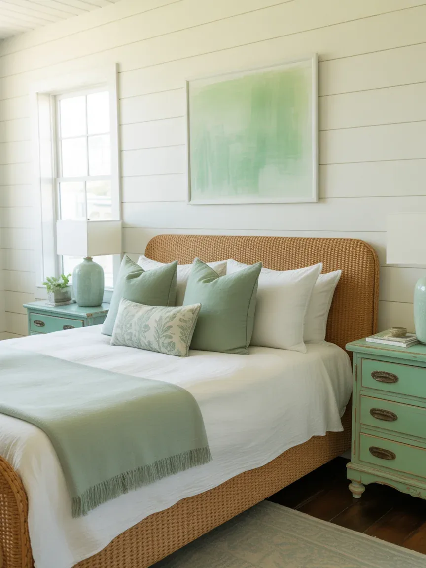11. Seafoam and White Fresh-Air Bedroom 11. Seafoam and White Fresh-Air Bedroom