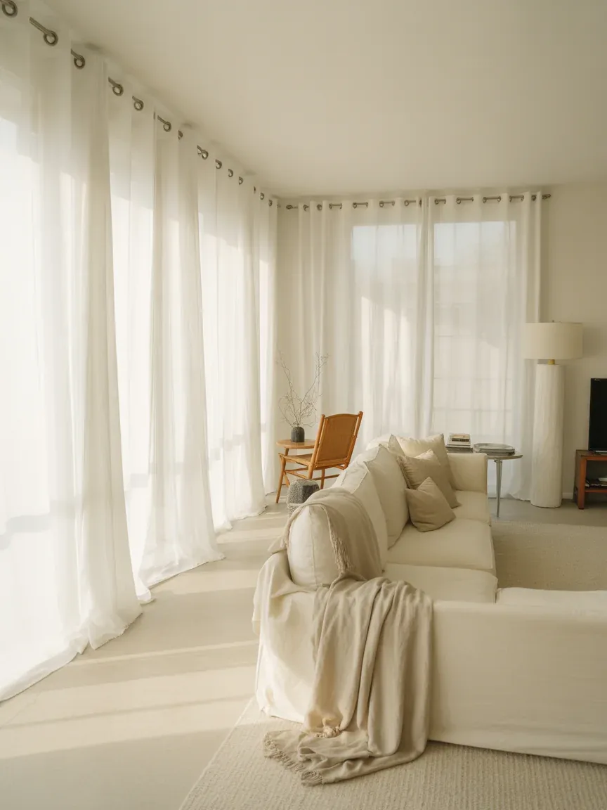 16. Sheer Curtains Only For Airy Luxury 16. Sheer Curtains Only For Airy Luxury