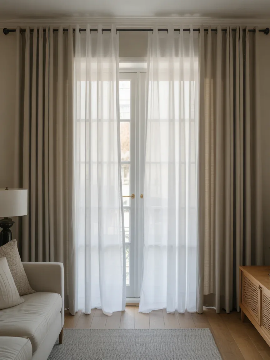 3. Sheer Layers With Hidden Blackout Panels 3. Sheer Layers With Hidden Blackout Panels