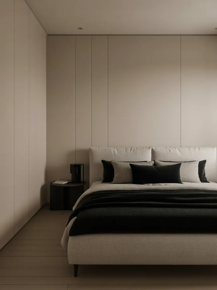 21. Sleek Black And Beige Contrast Room 21. Sleek Black And Beige Contrast Room