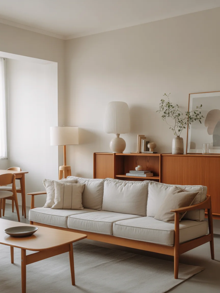 4. Sleek Scandinavian Mid-Century Blend