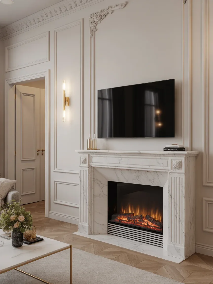 15. Small Space Luxury With Marble Finishes 15. Small Space Luxury With Marble Finishes