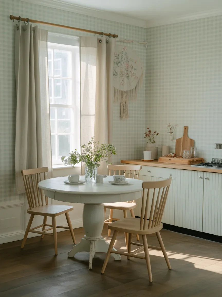 2. Soft Blue Gingham Breakfast Nook Kitchen 2. Soft Blue Gingham Breakfast Nook Kitchen
