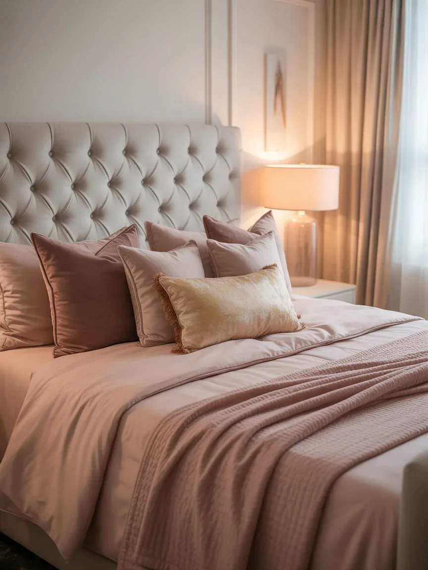 7. Soft Glam Bedroom With Blush Accents 7. Soft Glam Bedroom With Blush Accents
