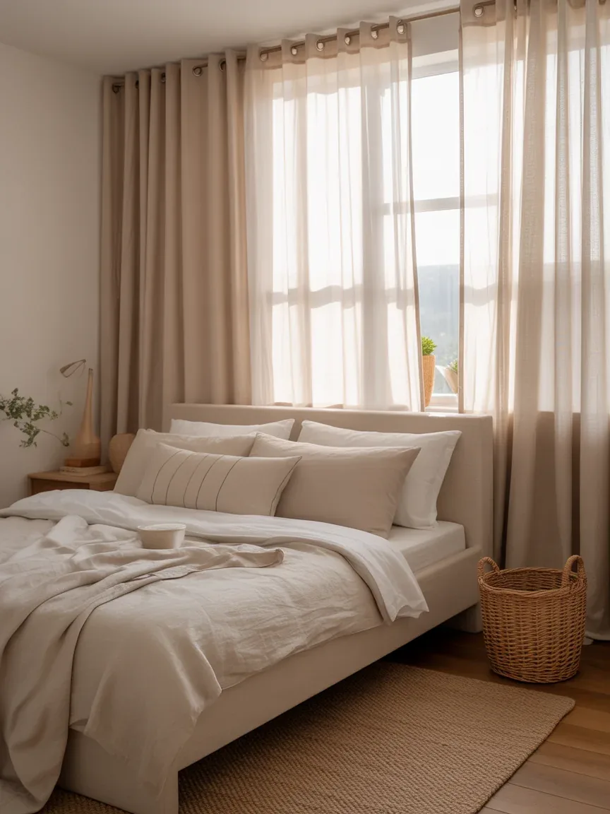 1. Soft Neutral Haven With Linen Layers 1. Soft Neutral Haven With Linen Layers
