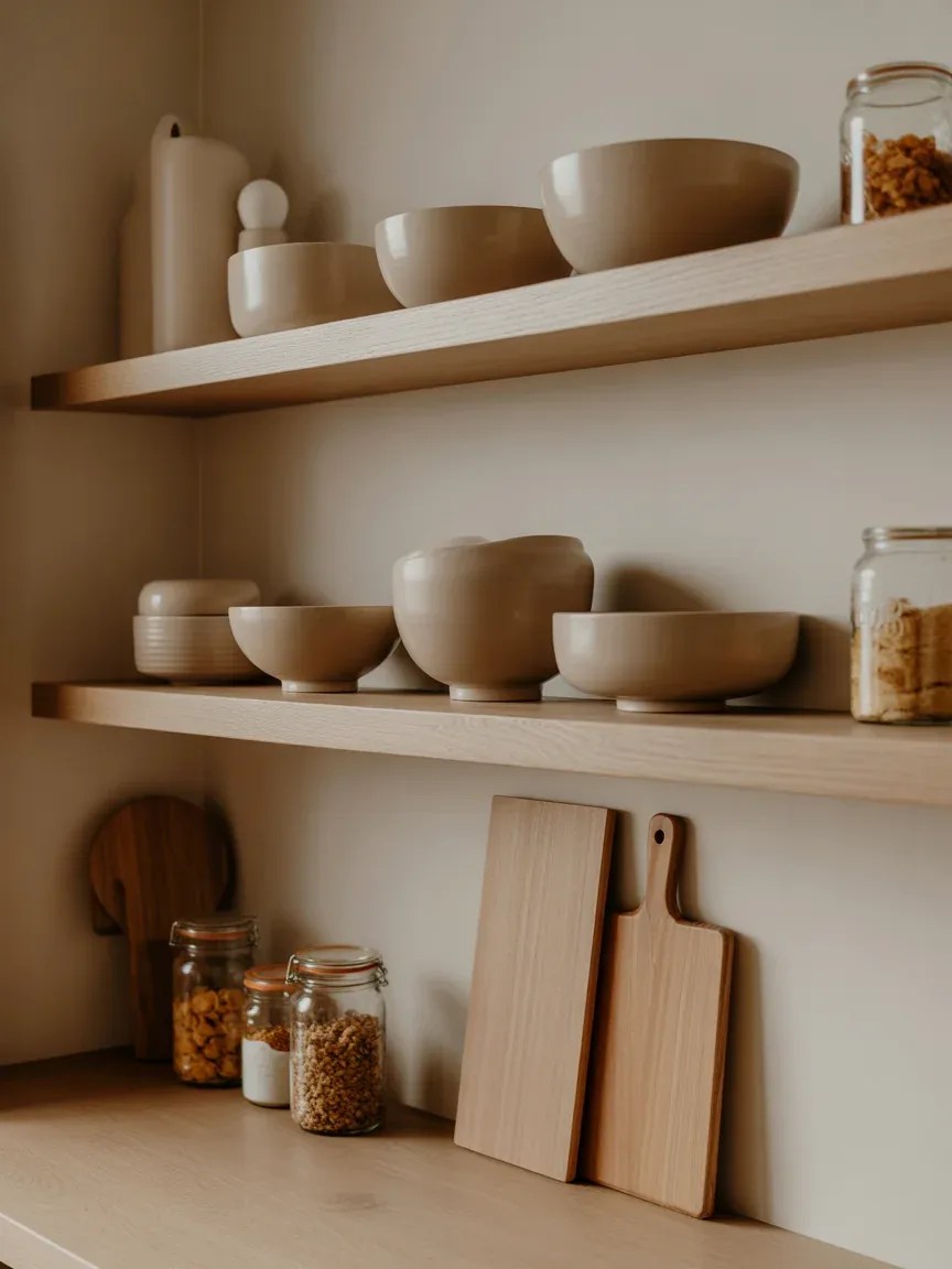 1. Soft Neutral Layers With Warm Wood 1. Soft Neutral Layers With Warm Wood