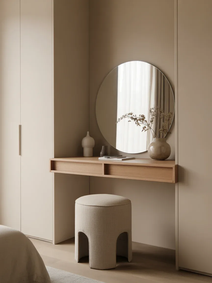 1. Soft Neutral Minimalist Vanity Nook 1. Soft Neutral Minimalist Vanity Nook