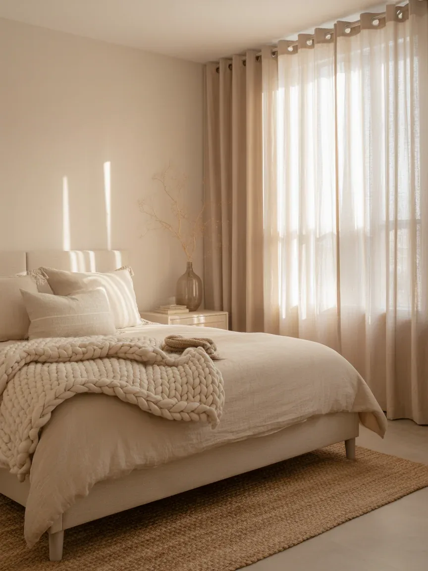 1. Soft Neutral Sanctuary With Layered Textures 1. Soft Neutral Sanctuary With Layered Textures