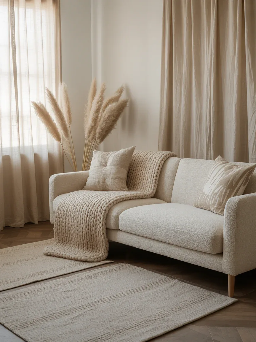 1. Soft Neutral Sanctuary With Layered Textures 1. Soft Neutral Sanctuary With Layered Textures