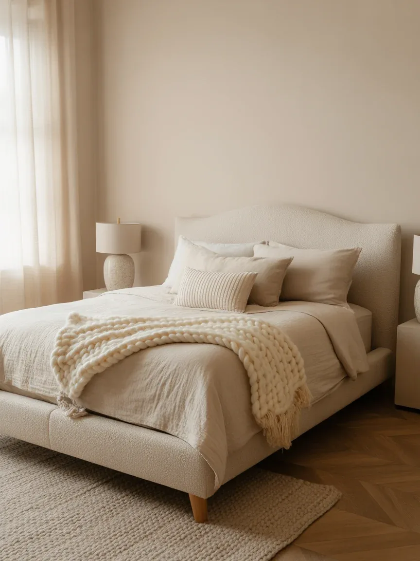 1. Soft Neutral Sanctuary With Layered Textures 1. Soft Neutral Sanctuary With Layered Textures