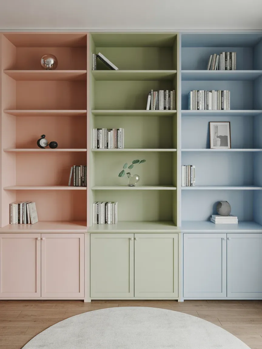 23. Soft Pastel Built-Ins for a Gentle Look 23. Soft Pastel Built-Ins for a Gentle Look