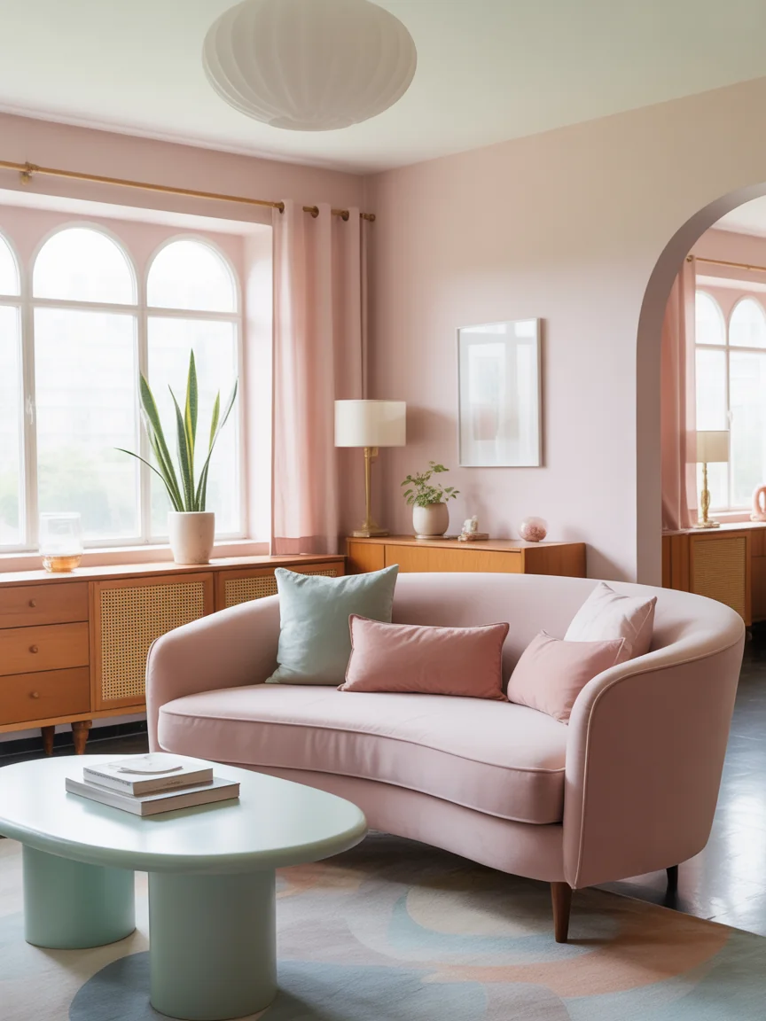 12. Soft Pastel Mid-Century Dream