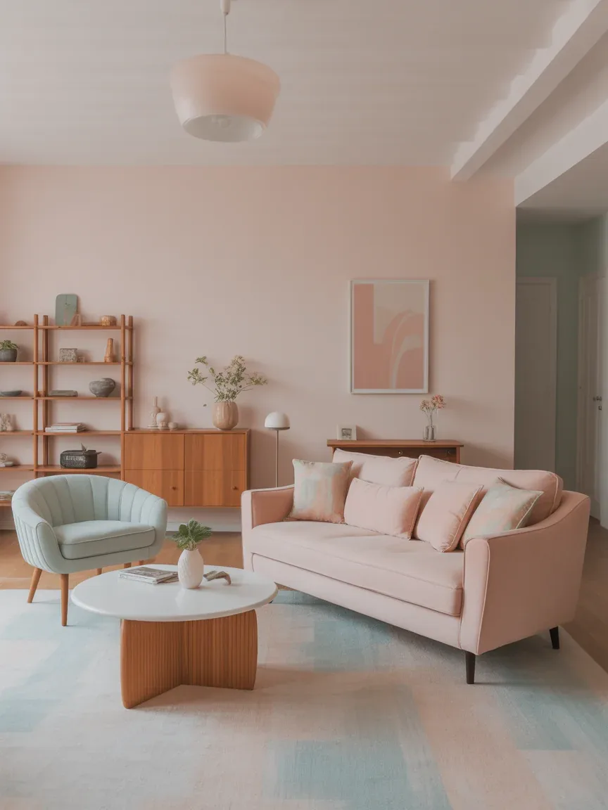 19. Soft Pastel Mid-Century Retreat 19. Soft Pastel Mid-Century Retreat