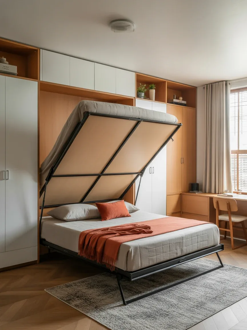 22. Space-Saving Murphy Bed Setup 22. Space-Saving Murphy Bed Setup