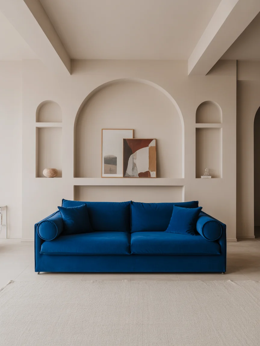 24. Statement Blue Couch as the Hero Piece
