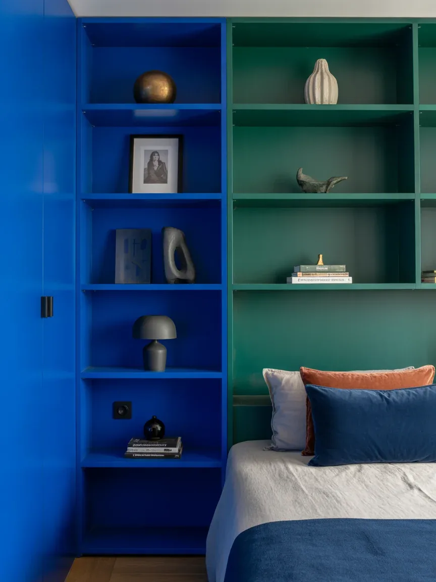 20. Statement Color Shelf Wall 20. Statement Color Shelf Wall