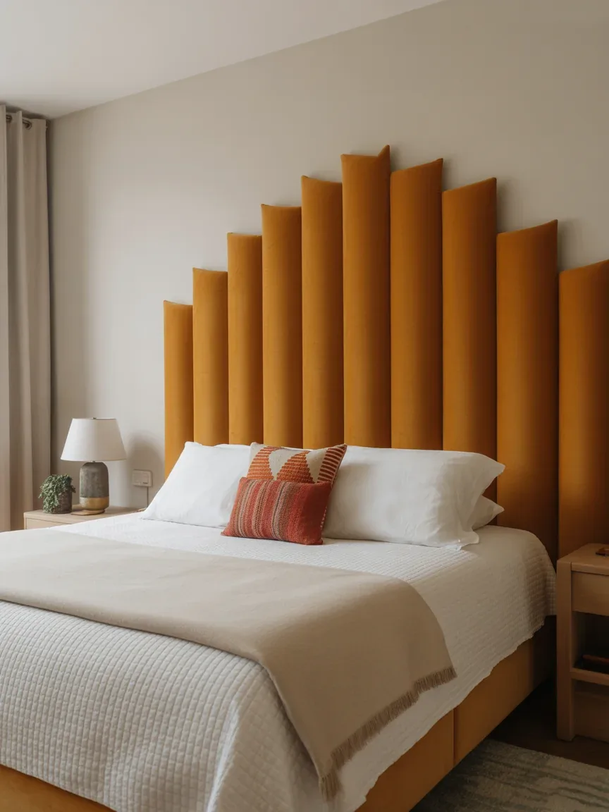 24. Statement Headboard Room With Bold Focus 24. Statement Headboard Room With Bold Focus