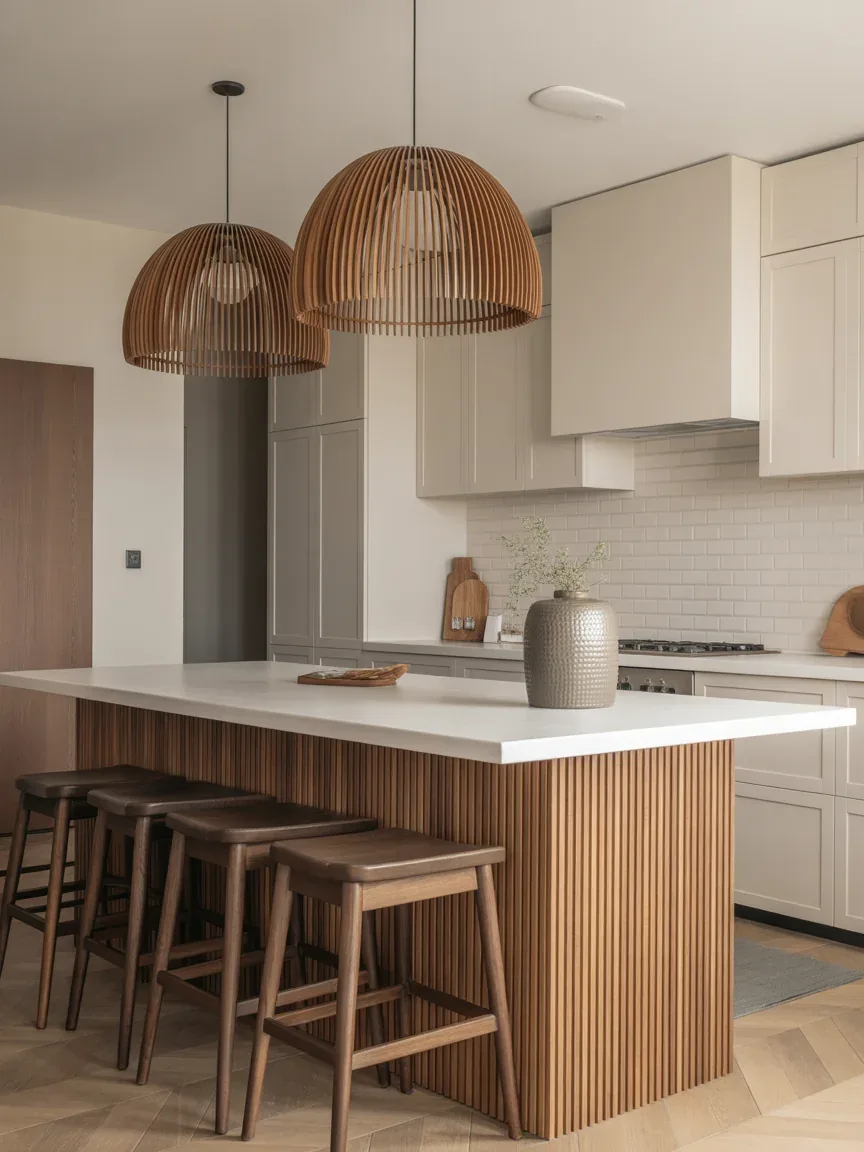 16. Statement Island With Wood Slats 16. Statement Island With Wood Slats