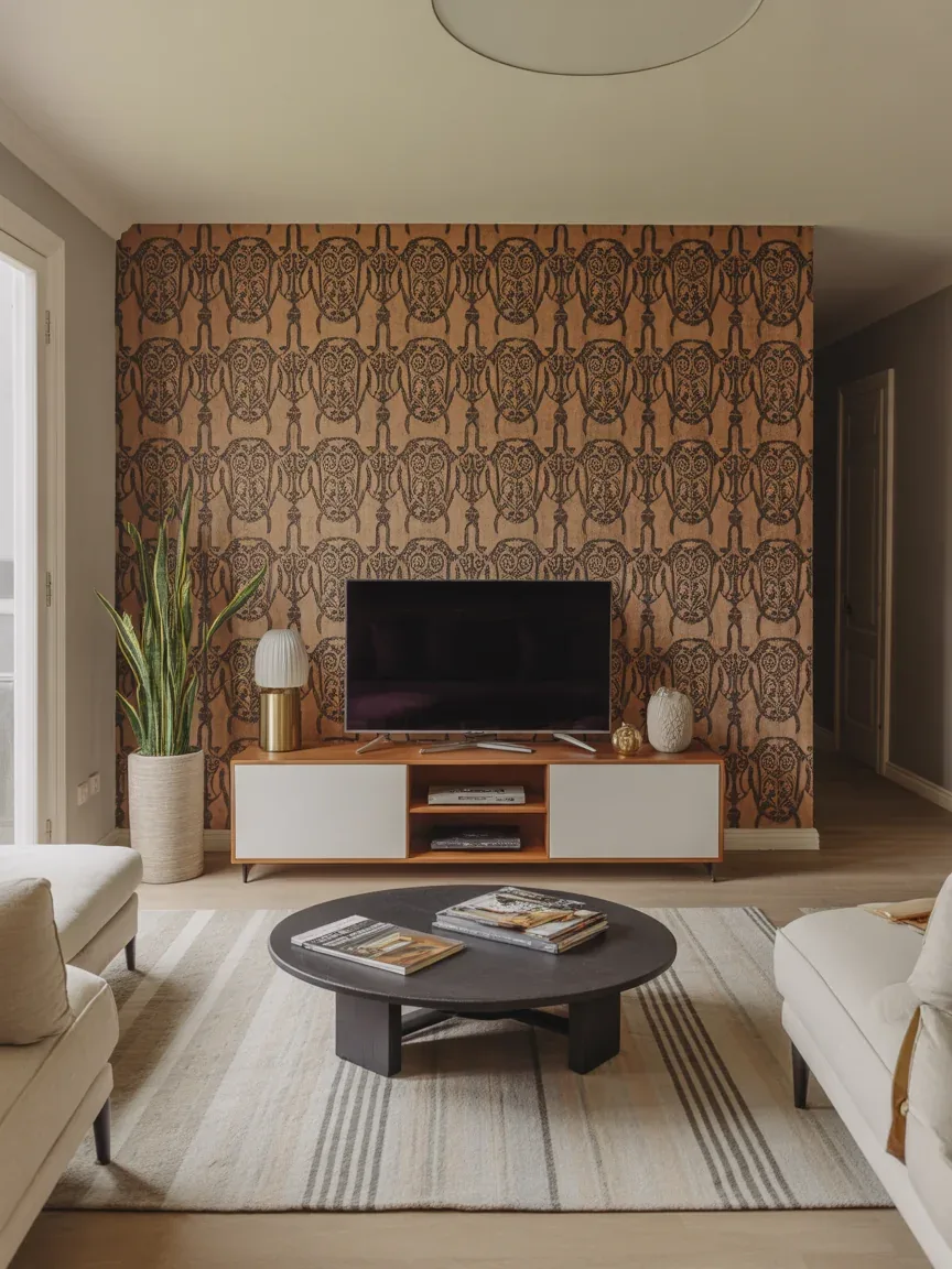 13. Statement Wallpaper Media Wall 13. Statement Wallpaper Media Wall